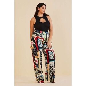 Micas Floral‎ Print High Waisted Straight Leg Pants size XL